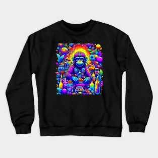 psychedelic Goa fruit monkey Crewneck Sweatshirt